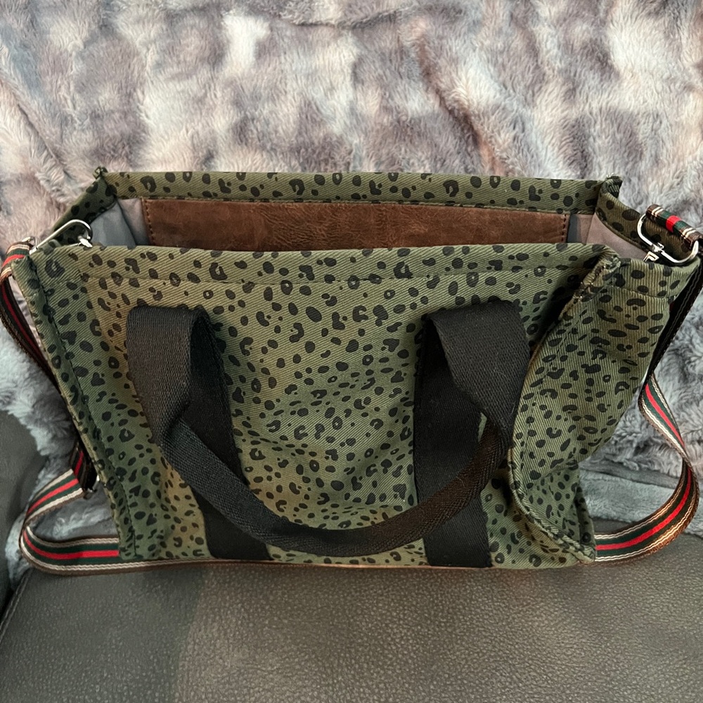 Jenn & Co handbag army cheetah print